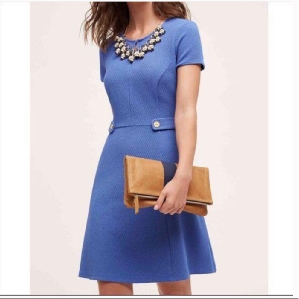 Anthropologie Tabitha Light Blue Dress 8P Petite